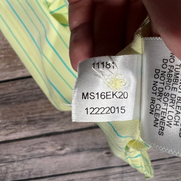 Peter Millar Summer Comfort E4 Performance Golf Polo Large Mens Yellow Stripe - Picture 6 of 9